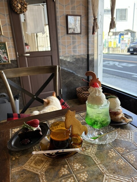 猫喫茶ネコブの料理（パフェ・スイーツ）